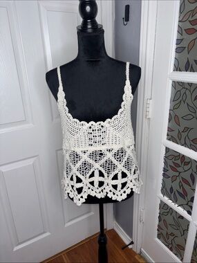 SHEIN White Crochet Lace Camisole Tank